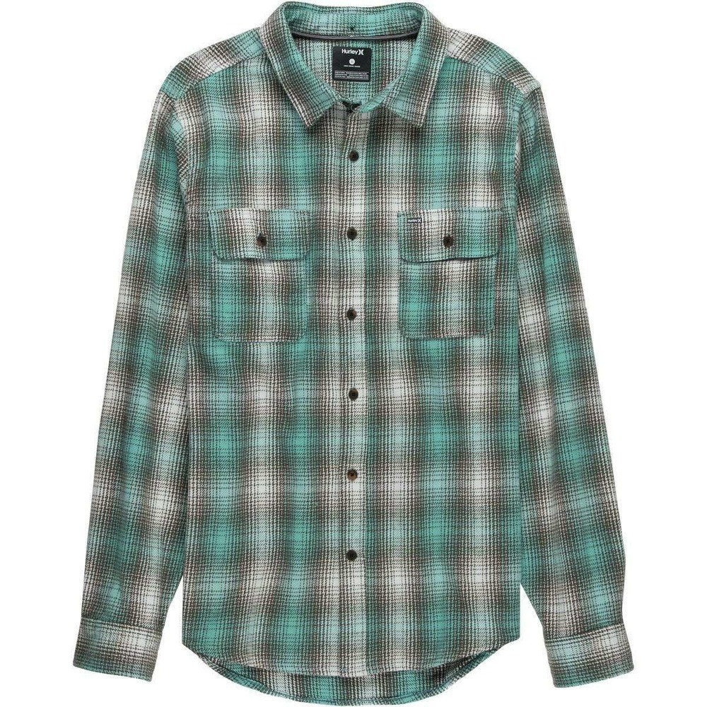 Hurley Men's Cortez Long Sleeve Flannel Shirt - Med Olive